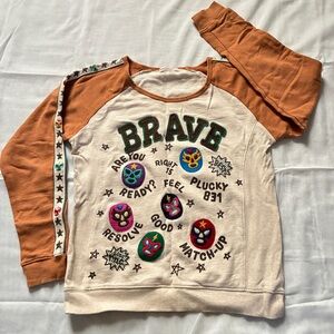 Japan Brand Rough Vintage Cute Embroidery Sweatshirt Long Sleeve Raglan T-Shirt